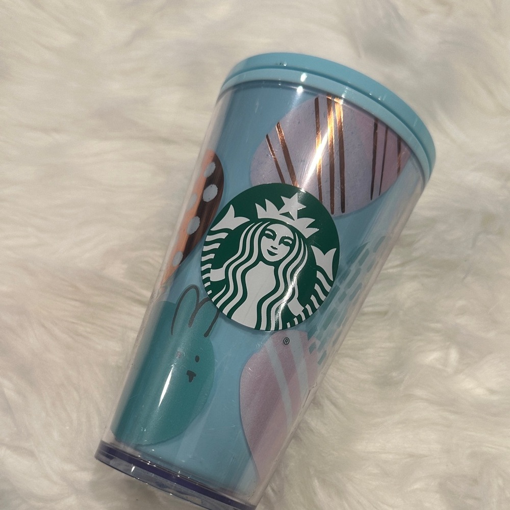 Starbucks Easter Blue Tumbler with Patterned Design no straw
